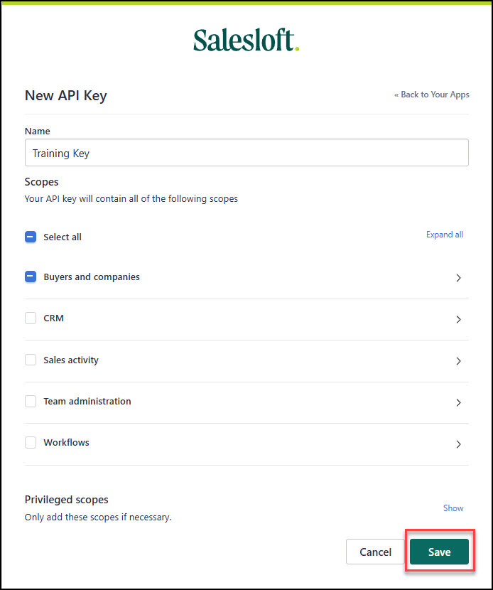 Salesloft Save Key.png