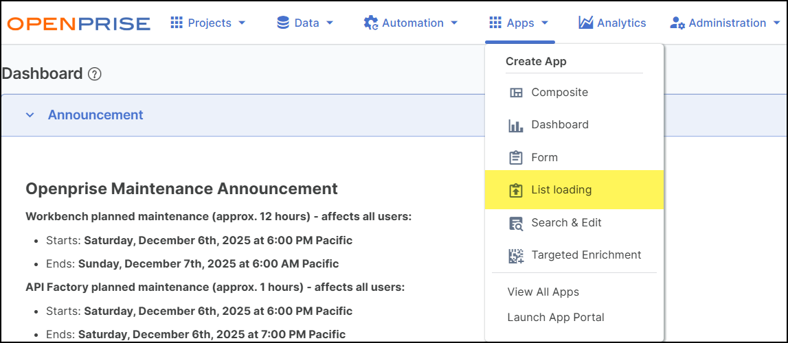 Create new List Load app.png