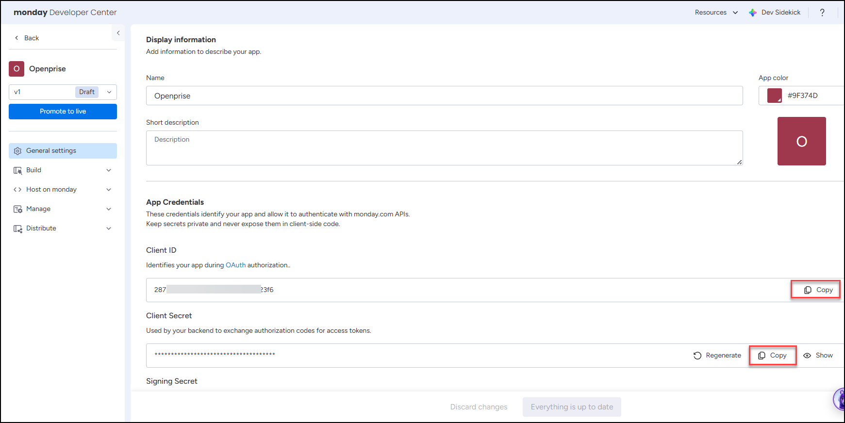 Monday client id and client secret.png