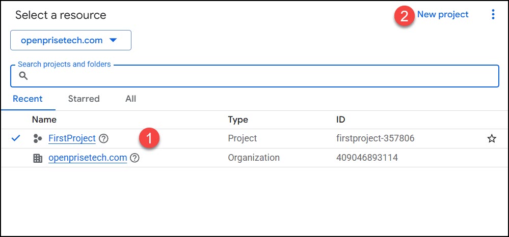 Select a resource google cloud storage.jpg